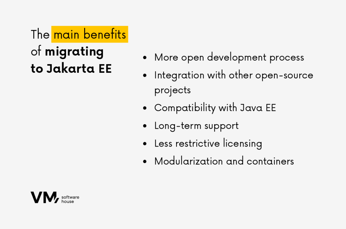 The main benefits of migrating to Jakarta EE 